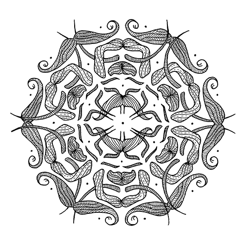 Mustache – 2025 Inktober Art Print by Amanda Vance