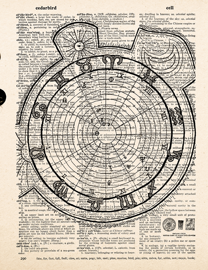 Celestial – 2023 Inktober Dictionary Page Art Print by Amanda Vance
