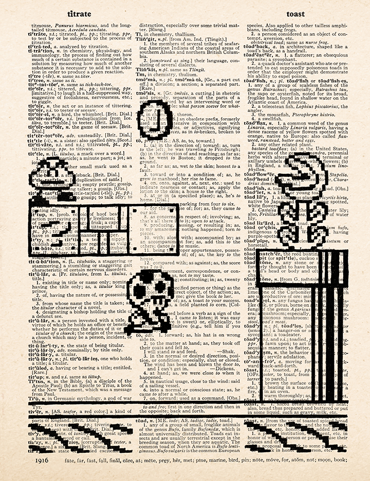 Toad – 2023 Inktober Dictionary Page Art Print by Amanda Vance