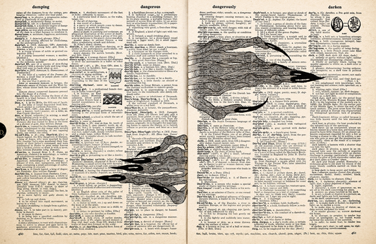 Dangerous – 2023 Inktober Dictionary Page Art Print by Amanda Vance