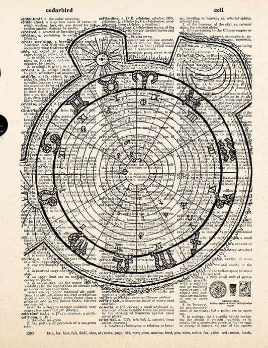 Celestial – 2023 Inktober Dictionary Page Art Print by Amanda Vance