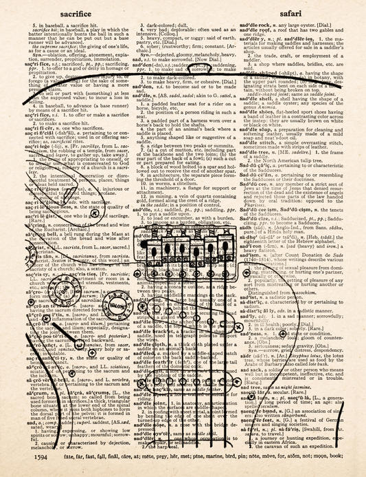 Saddle – 2023 Inktober Dictionary Page Art Print by Amanda Vance