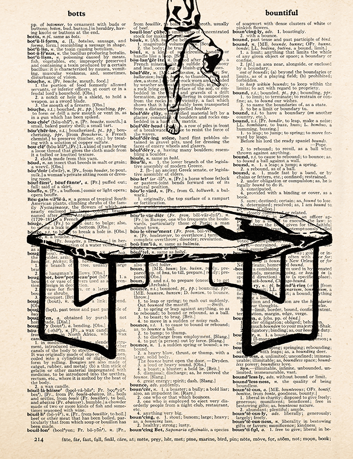 Bounce – 2023 Inktober Dictionary Page Art Print by Amanda Vance