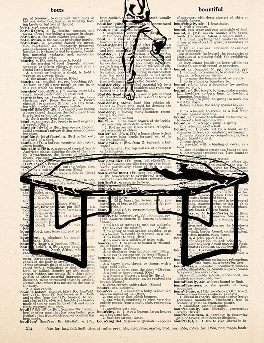 Bounce – 2023 Inktober Dictionary Page Art Print by Amanda Vance