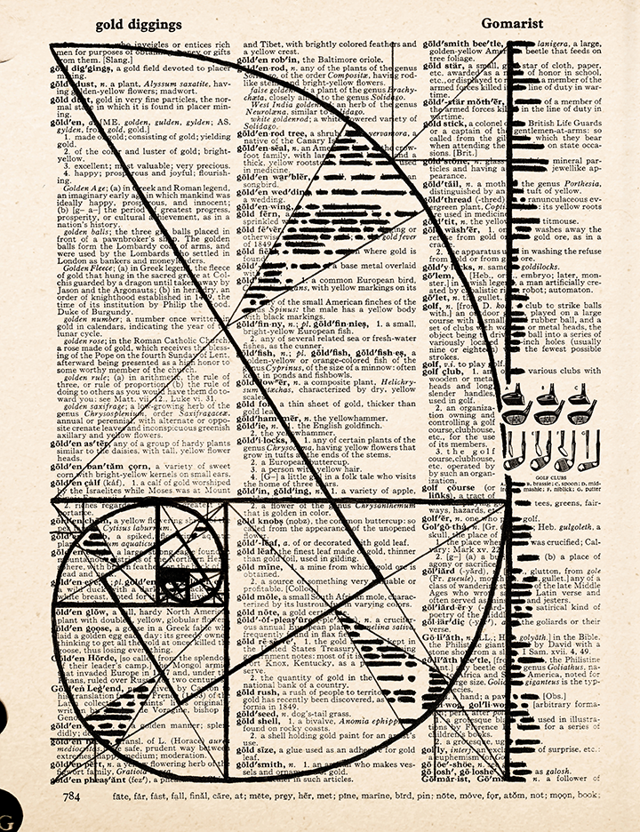 Golden – 2023 Inktober Dictionary Page Art Print by Amanda Vance