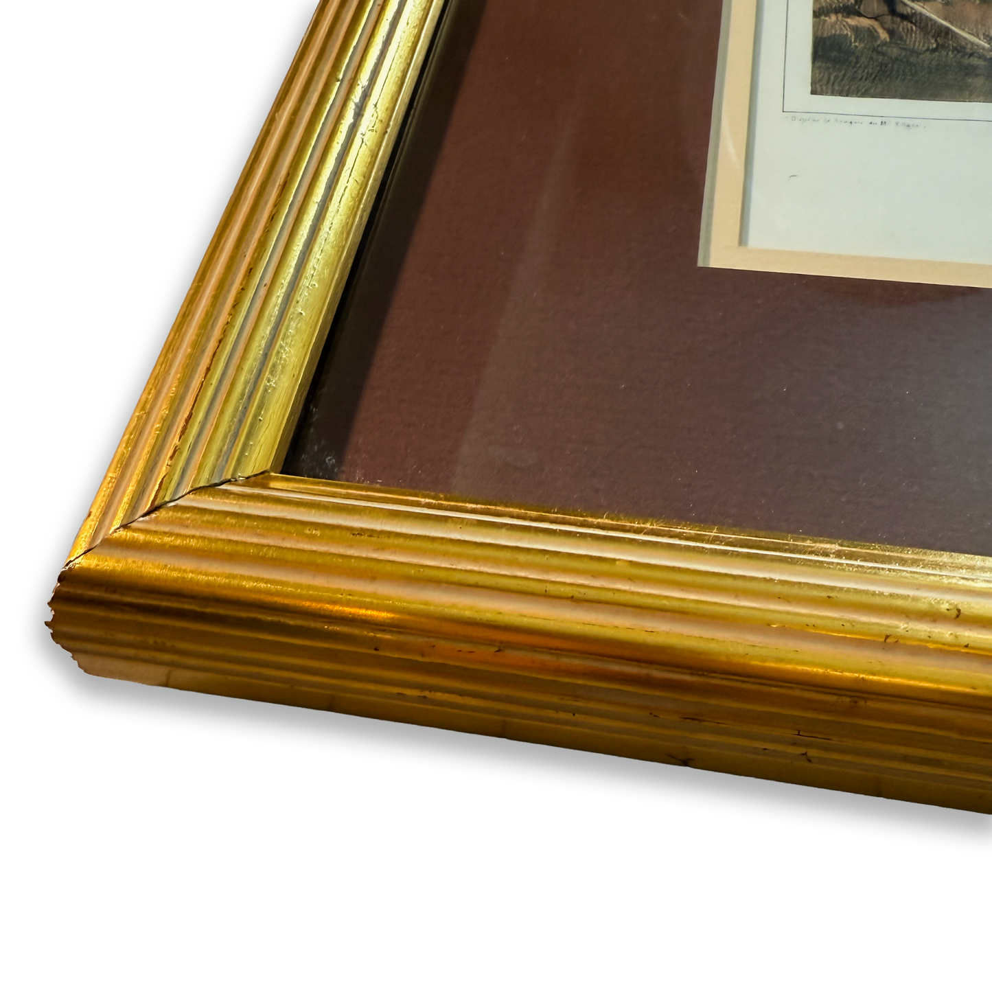 Vintage Framed Costume Print – 13x15 Gold Frame, 6x9 Folk Dress Art
