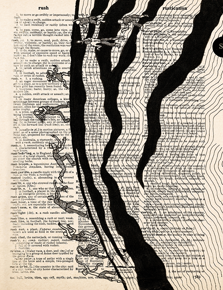 Rush – 2023 Inktober Dictionary Page Art Print by Amanda Vance