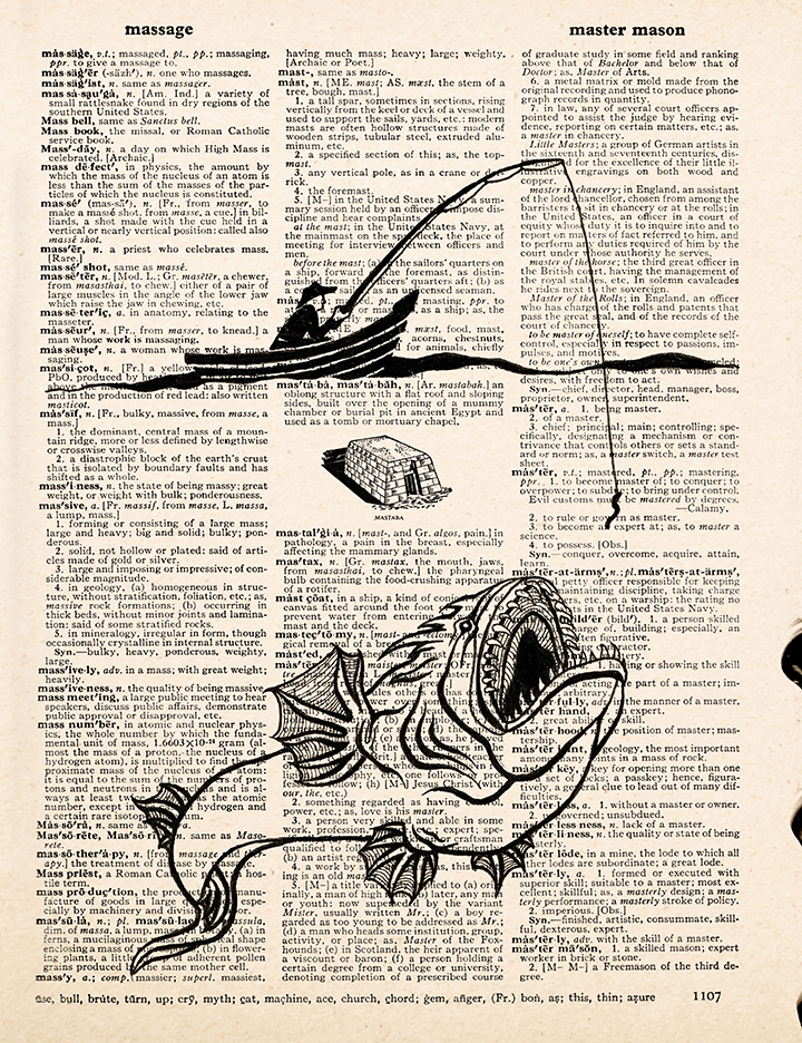 Massive – 2023 Inktober Dictionary Page Art Print by Amanda Vance