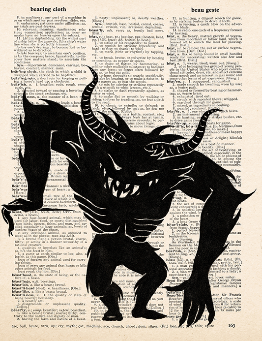 Beast – 2023 Inktober Dictionary Page Art Print by Amanda Vance