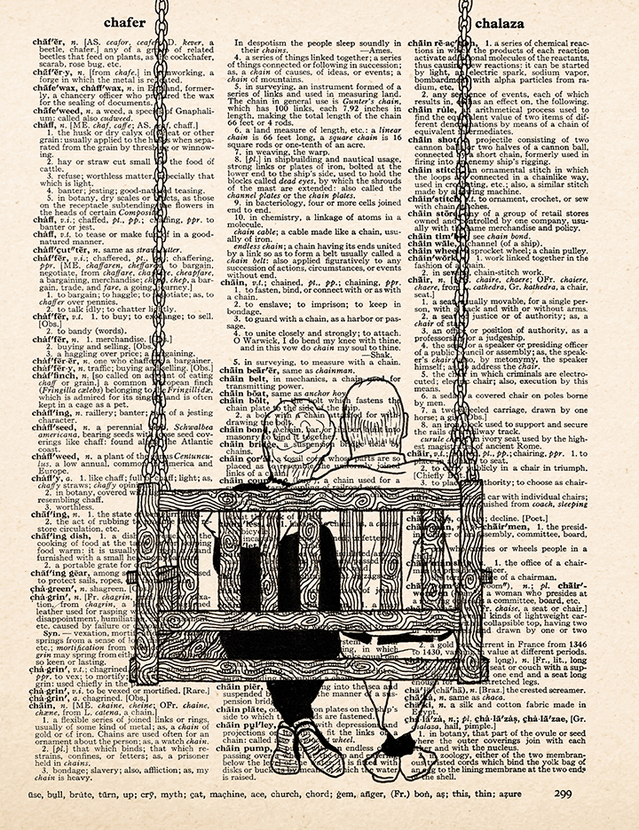 Chains – 2023 Inktober Dictionary Page Art Print by Amanda Vance