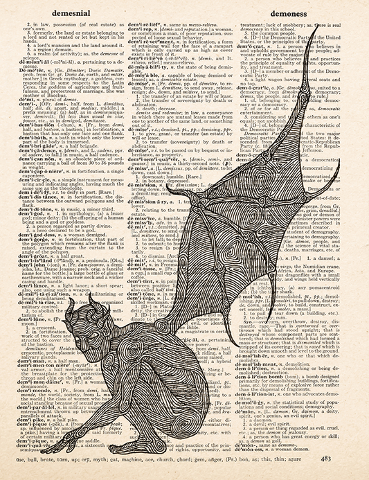 Demon – 2023 Inktober Dictionary Page Art Print by Amanda Vance
