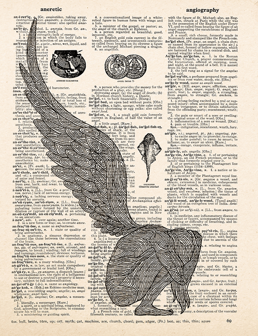 Angel – 2023 Inktober Dictionary Page Art Print by Amanda Vance