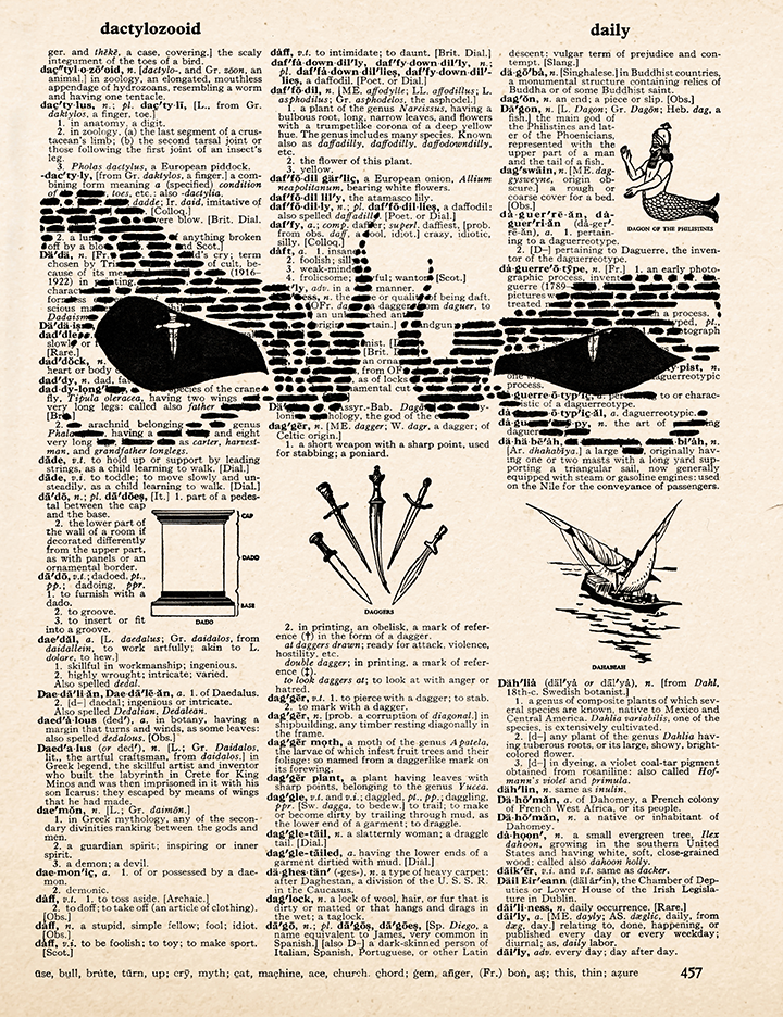 Dagger – 2023 Inktober Dictionary Page Art Print by Amanda Vance