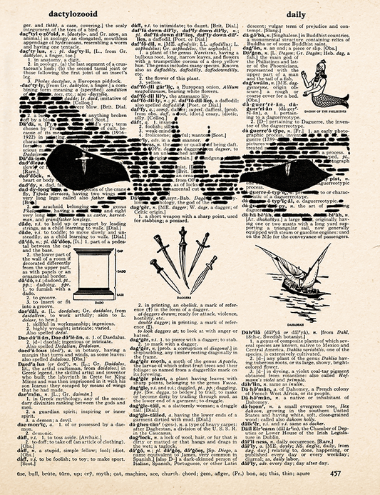Dagger – 2023 Inktober Dictionary Page Art Print by Amanda Vance