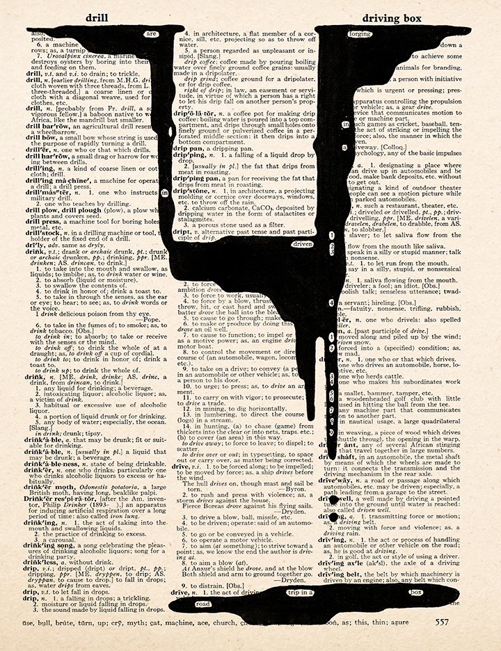 Drip – 2023 Inktober Dictionary Page Art Print by Amanda Vance