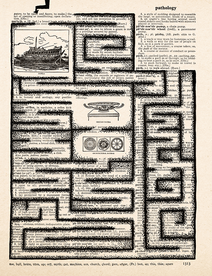 Path – 2023 Inktober Dictionary Page Art Print by Amanda Vance